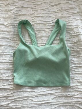 ALO Yoga Mint Green Ribbed Crop Top